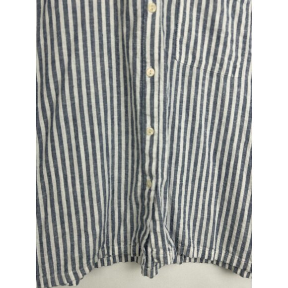 Orvis Women's Button-Up Short Sleeves Linen Blend Shirt, Blue Strip XXL - Picture 11 of 12